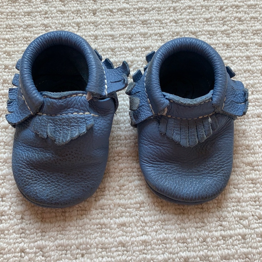 Freshly Picked Baby Moccasins Size 2 Denim Blue